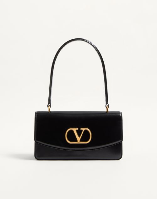 Valentino Garavani - Valentino Garavani Vain Bag With Handle In Shiny Calfskin - Black - Woman - Shoulder Bags